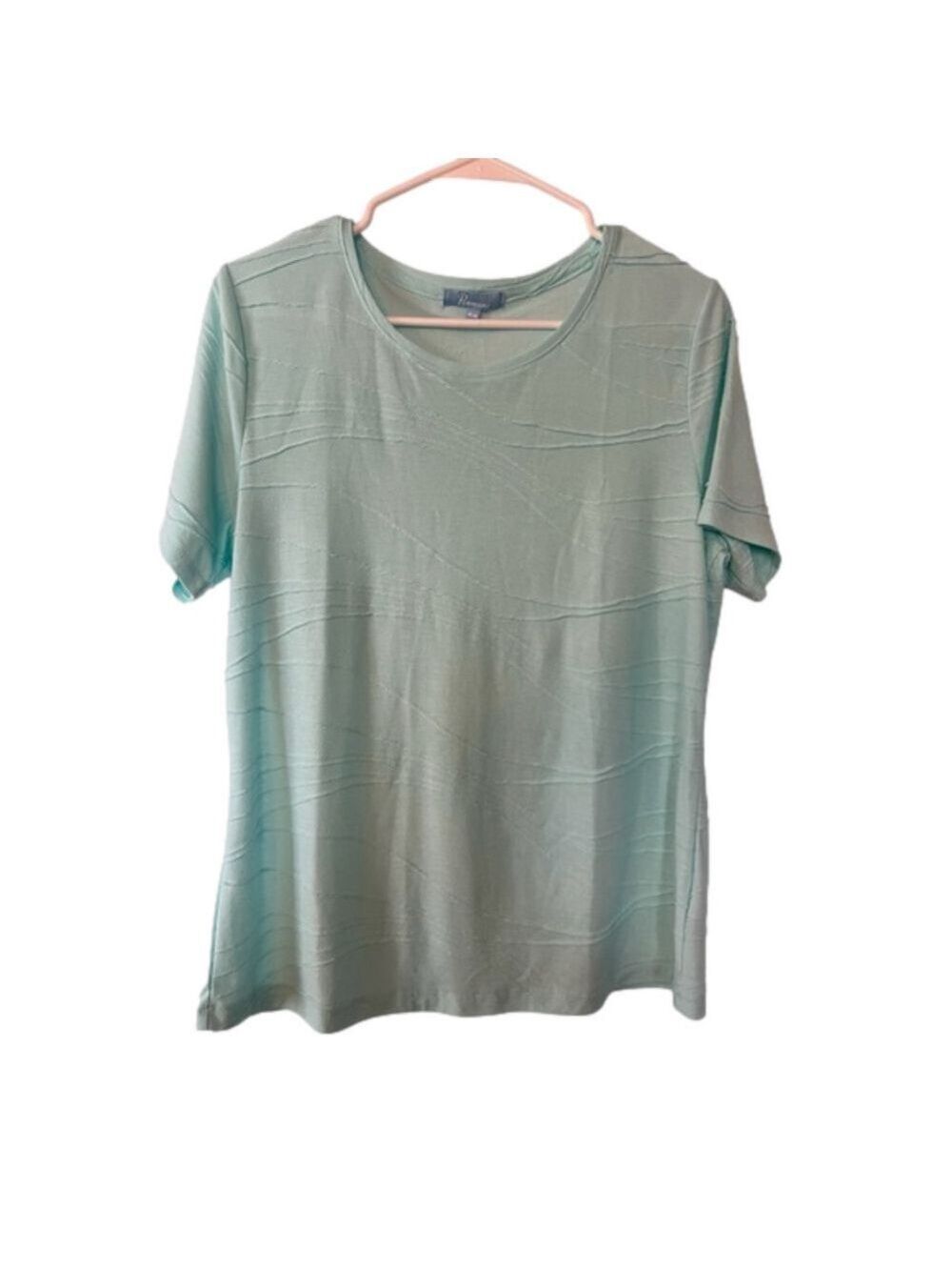 Seafoam green Penmans rippled polyester rayon tee size medium
